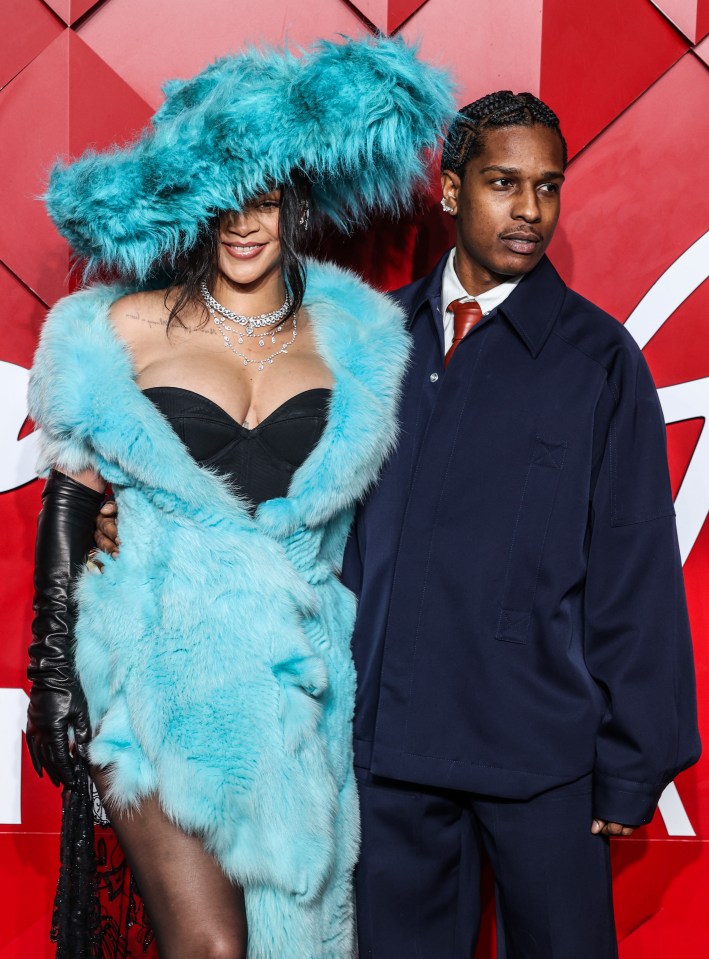 Rihanna and A$AP Rocky at the Fashion Awards 2024.