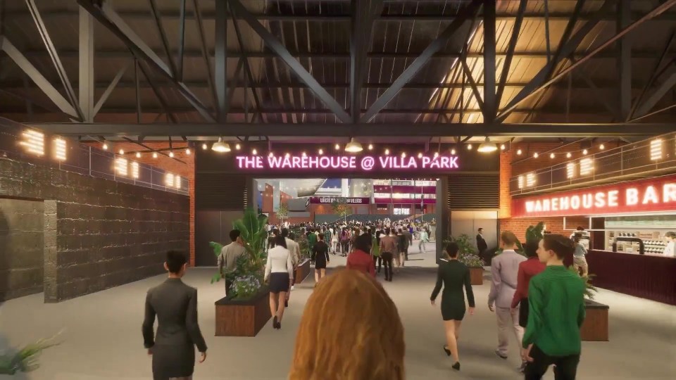 The plaza will connect Villa Park stadium with The Warehouse