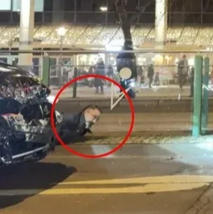 The moment suspect Taleb al-Abdulmohsen was arrested by German cops at the scene of the horror Christmas car crash