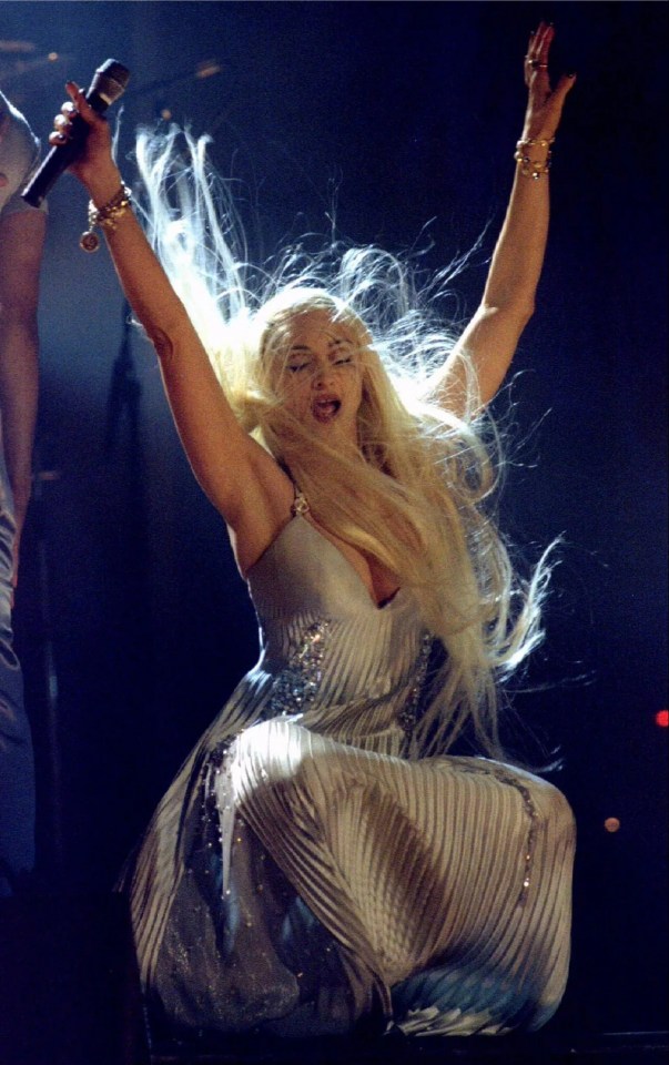 Madonna performing at the Brit Awards, 1995.