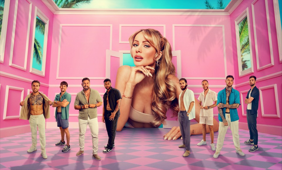 Olivia Attwood's Bad Boyfriends: Promotional image featuring Olivia Attwood and eight men.