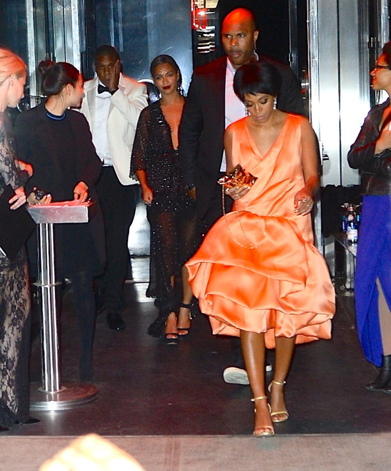 Leaked footage in May 2014 saw Beyoncé's younger sister, Solange Knowles, hitting Jay-Z in a lift