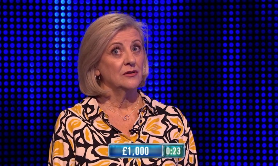 Contestant Maeve on The Chase with £1,000 and 23 seconds remaining.