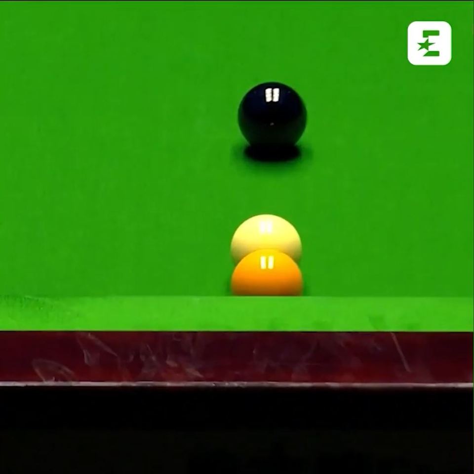 The cue ball then rolled into yellow