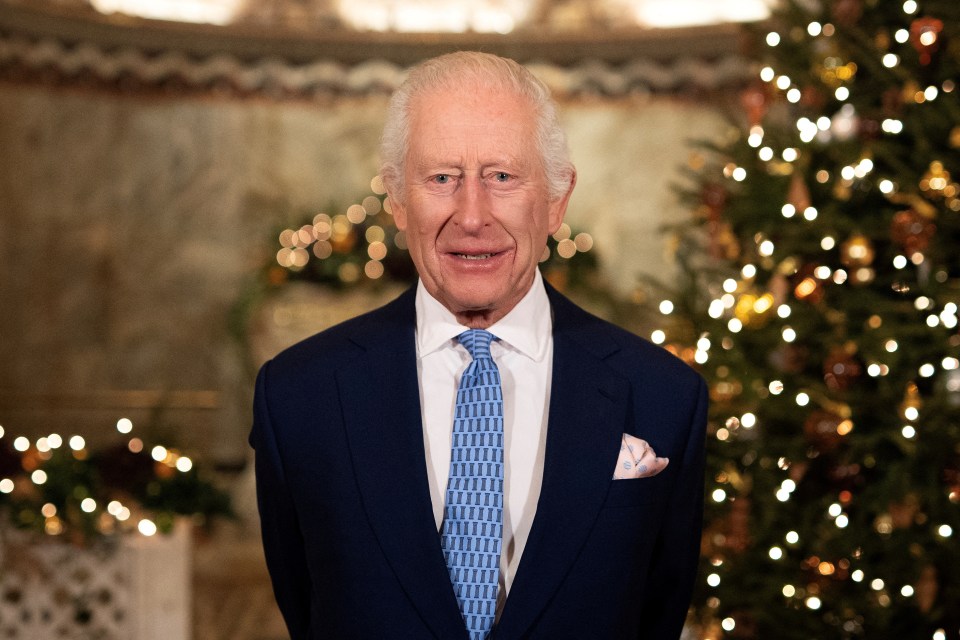 King Charles III recording his Christmas message.