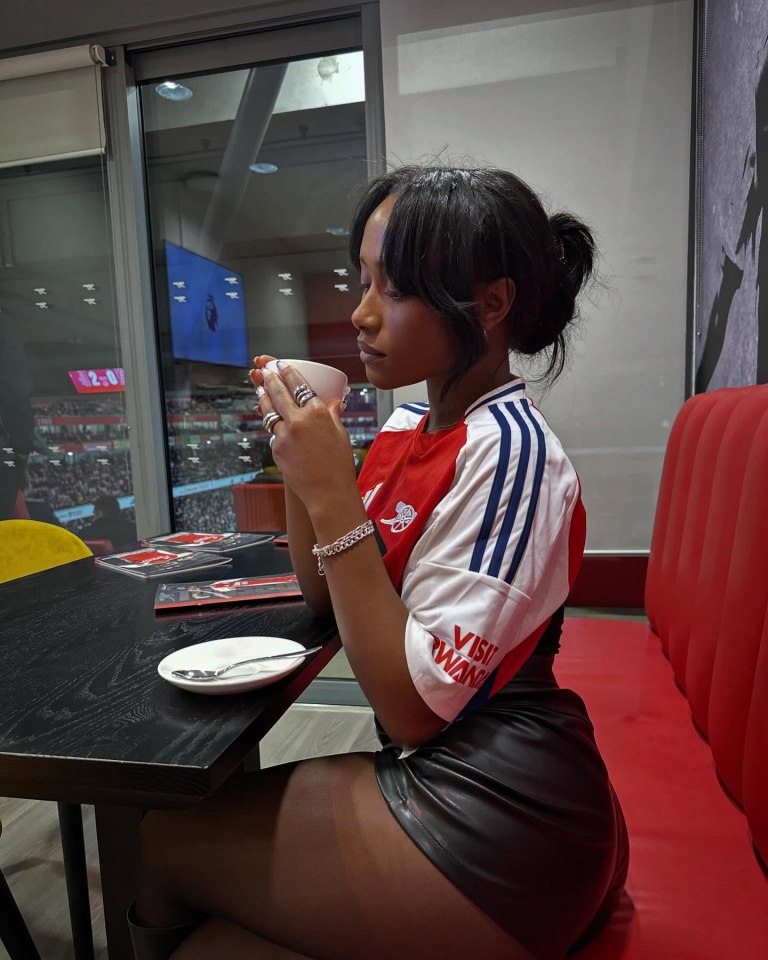 Bukayo Saka's girlfriend Tolami Benson watched Arsenal beat Manchester United