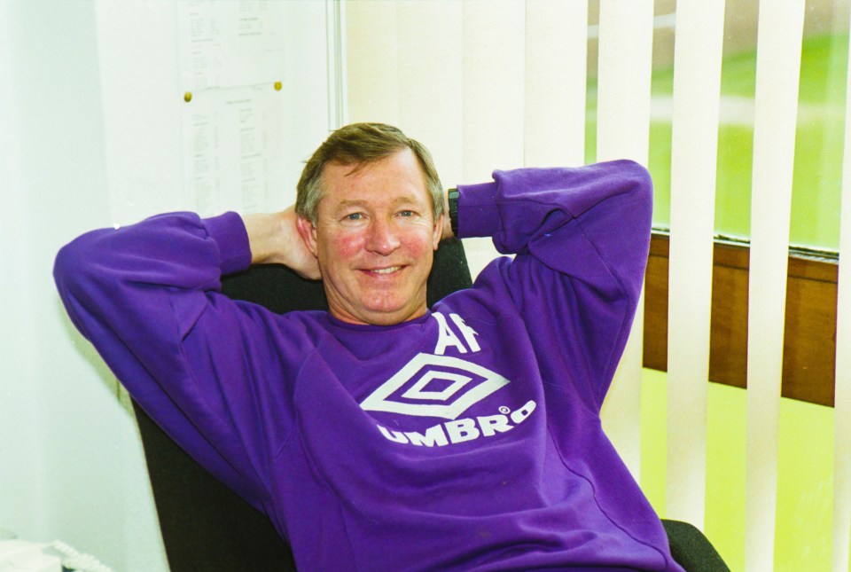 Alex Ferguson, Manchester United manager, in his office.