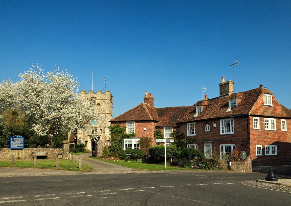 Appledore, Kent village scene with St Peter & St Paul church.