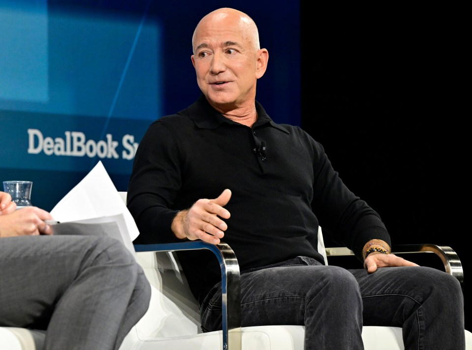 Jeff Bezos speaking at the New York Times DealBook Summit.