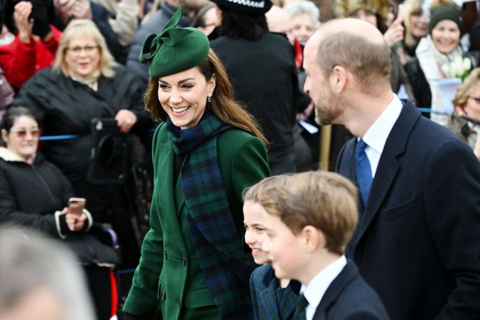 The Princess, 42, accessorised the coat with a gorgeous green hat, black boots and a black handbag