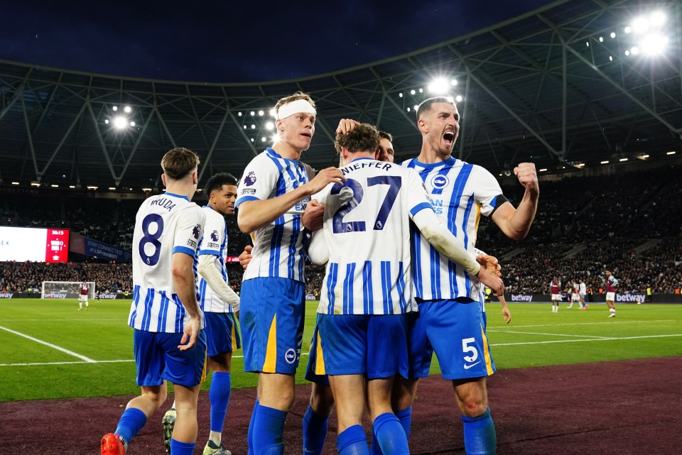 Van Hecke came out for the second half as Brighton went 1-0 up early into the second-half