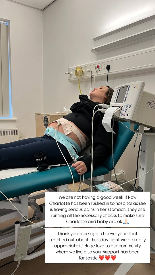 Charlotte was in hospital last month