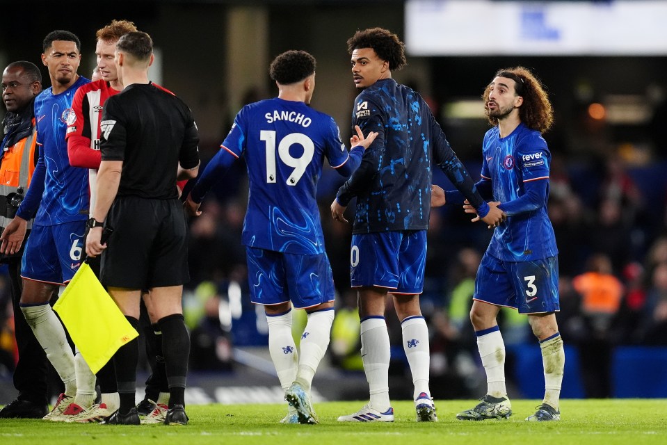 Cucurella was shown a second yellow card after full-time due to a scuffle with Kevin Schade