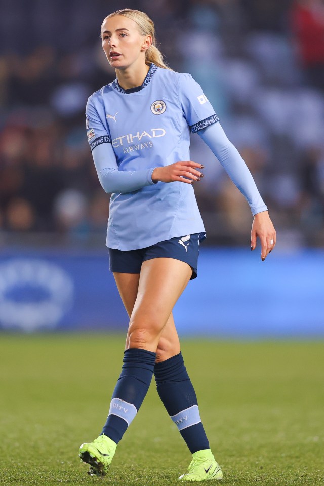 Chloe Kelly of Manchester City during a UEFA Women's Champions League match.