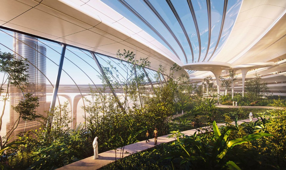 Renders show the proposed greenbelt called Skypark