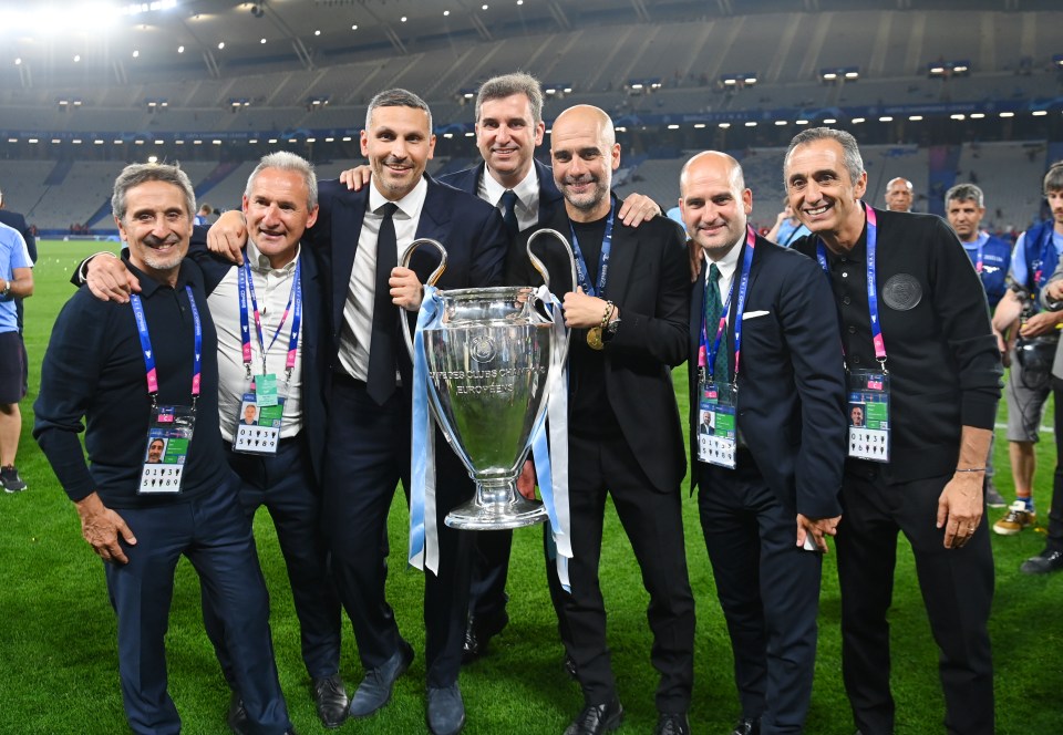 Guardiola, second from right, has made a name for himself away from coaching and player like his brother has