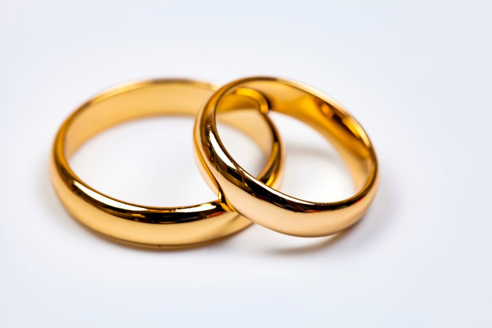 Two gold wedding rings.