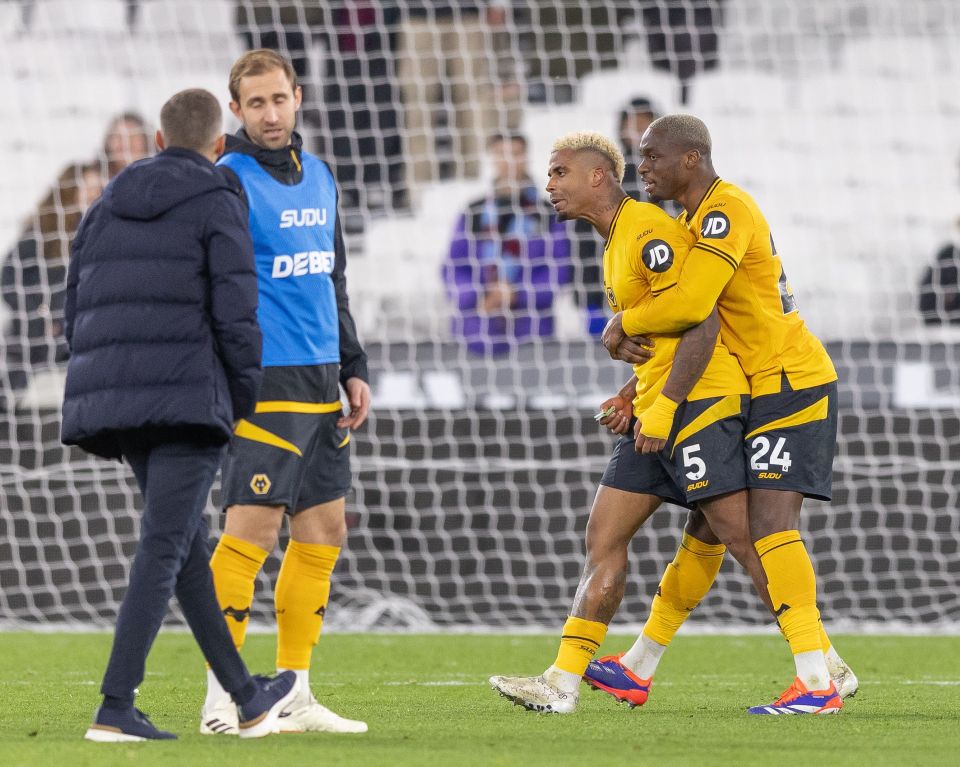 An enraged Lemina even pushed his own team-mate Toti Gomes and Wolves coach Shaun Derry