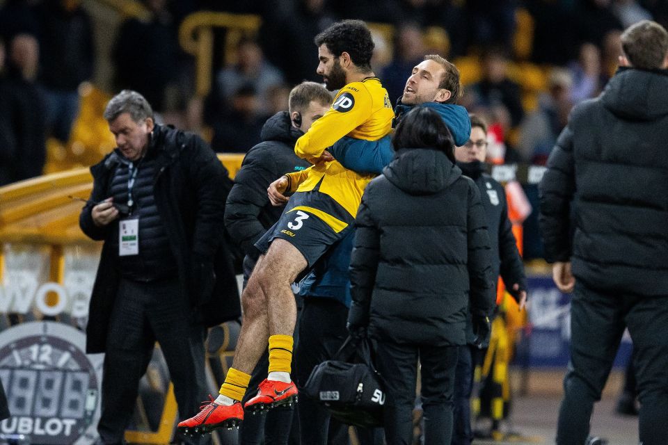 Craig Dawson carried Rayan Ait-Nouri off the pitch