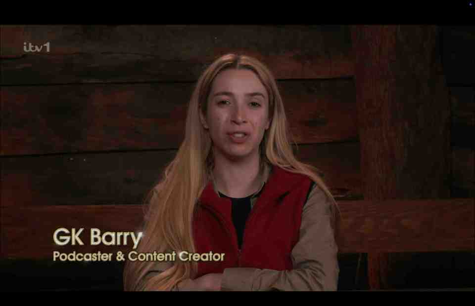 GK Barry was a contestant in this year's I'm A Celeb