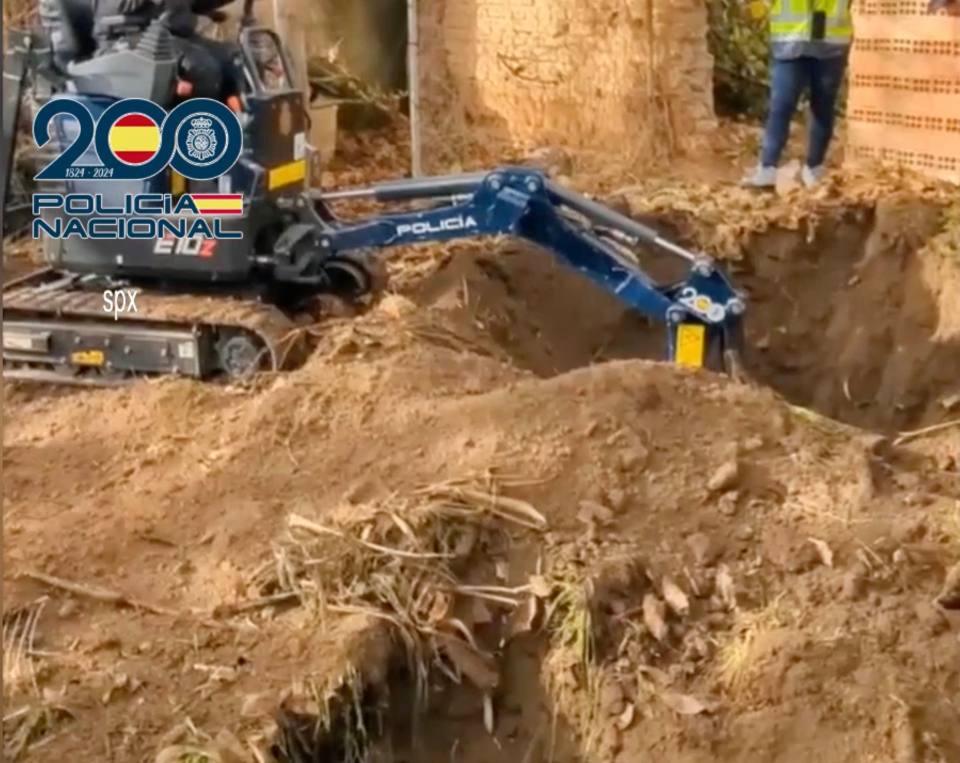 Police used diggers to retrieve the body