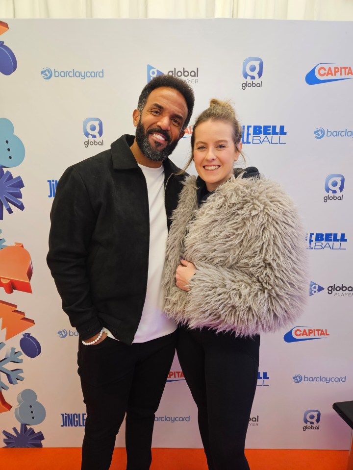 Craig with The Sun's Ellie Henman backstage at Capital’s Jingle Bell Ball with Barclaycard