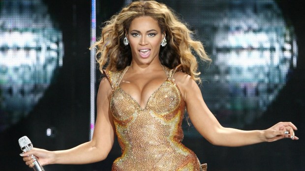 Beyoncé performing on stage.