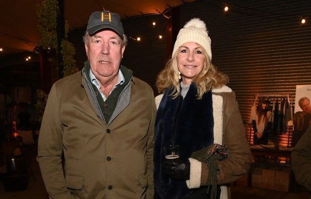 Jeremy Clarkson and Lisa Hogan at a lager launch event.