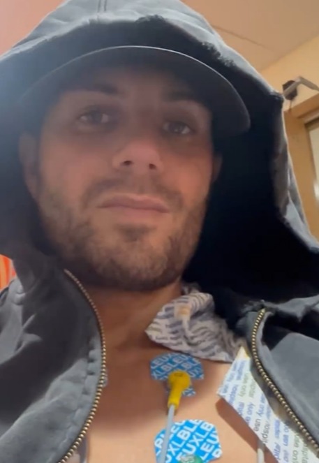 Max shared a video from hospital while hooked up to a heart monitor