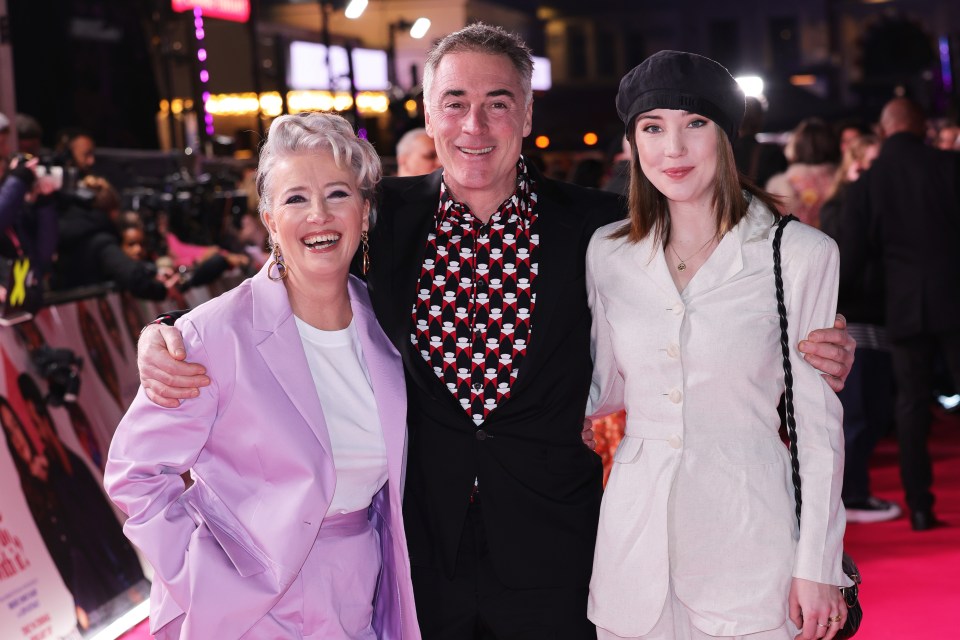 Gaia with her parents, actors Emma Thompson and Greg Wise