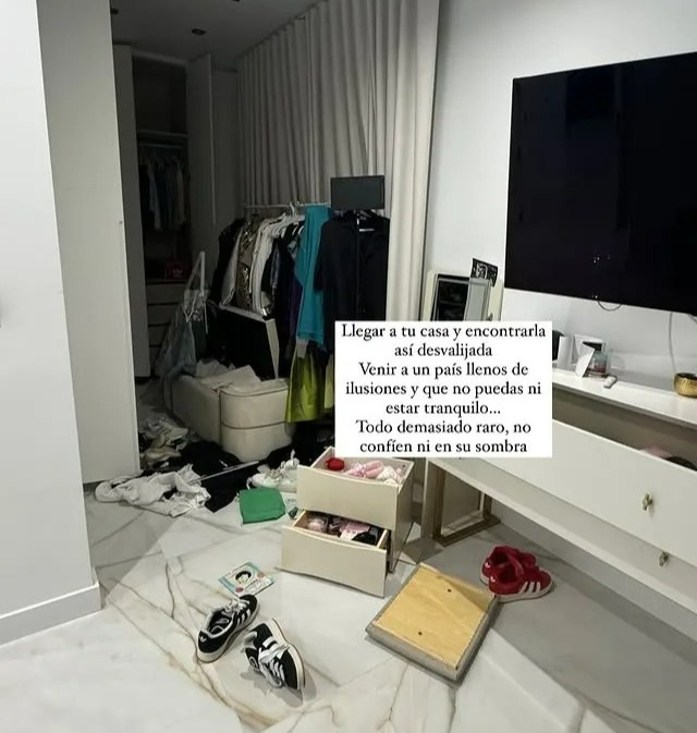 Yaz shared a picture on Instagram of their ransacked house