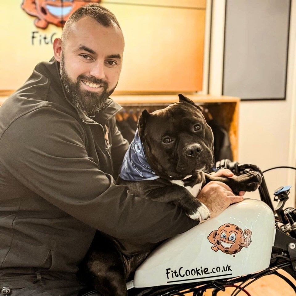 Karol Olender with his dog.