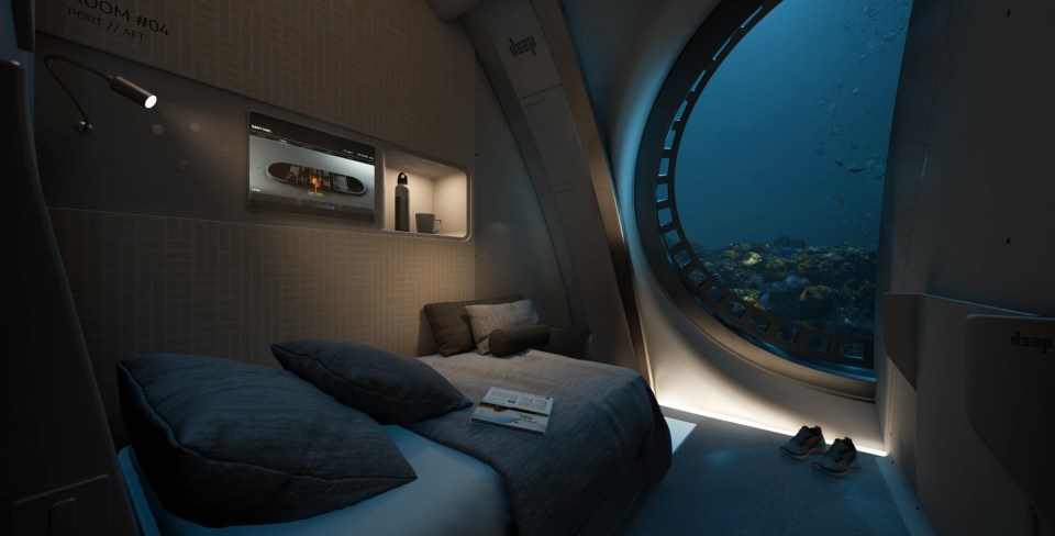 You'll be able to stare out at the deep sea from the comfort of your bed