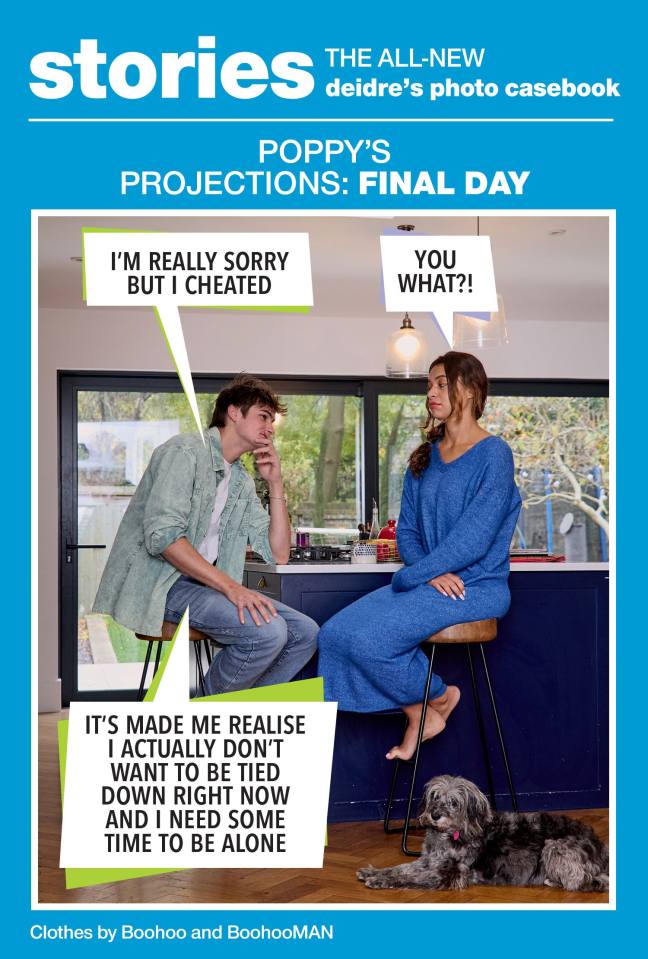 Poppy's Projections: Final Day; a couple sits in a kitchen, a man confesses to cheating, and a woman reacts.