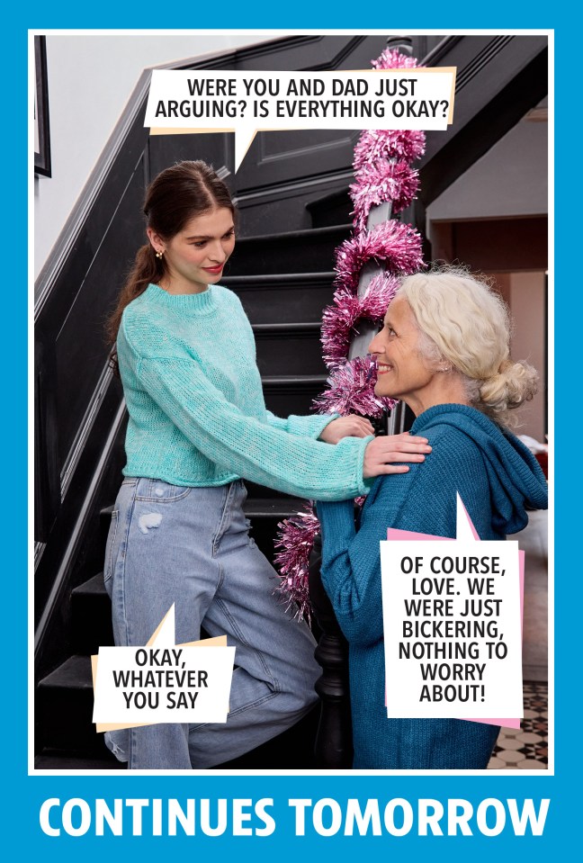 A young woman reassures her mother after a minor argument.