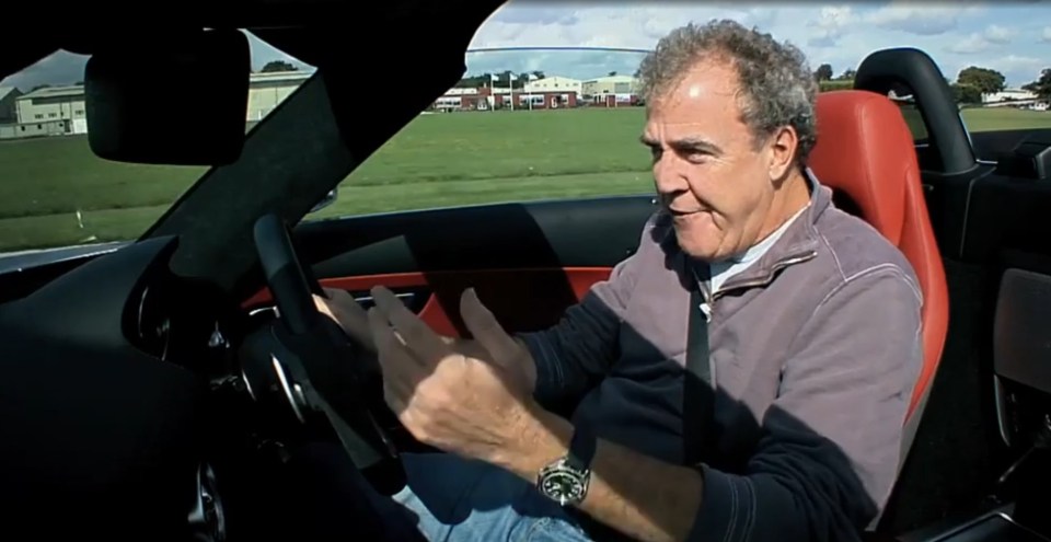 Jeremy Clarkson driving a rare Mercedes.