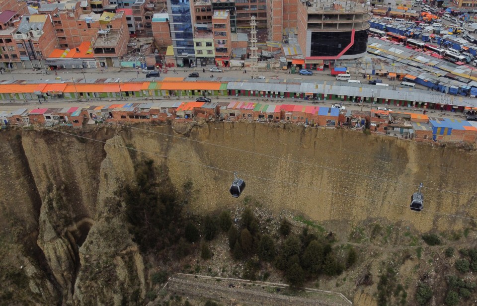 The cliff has a 90-degree plunge