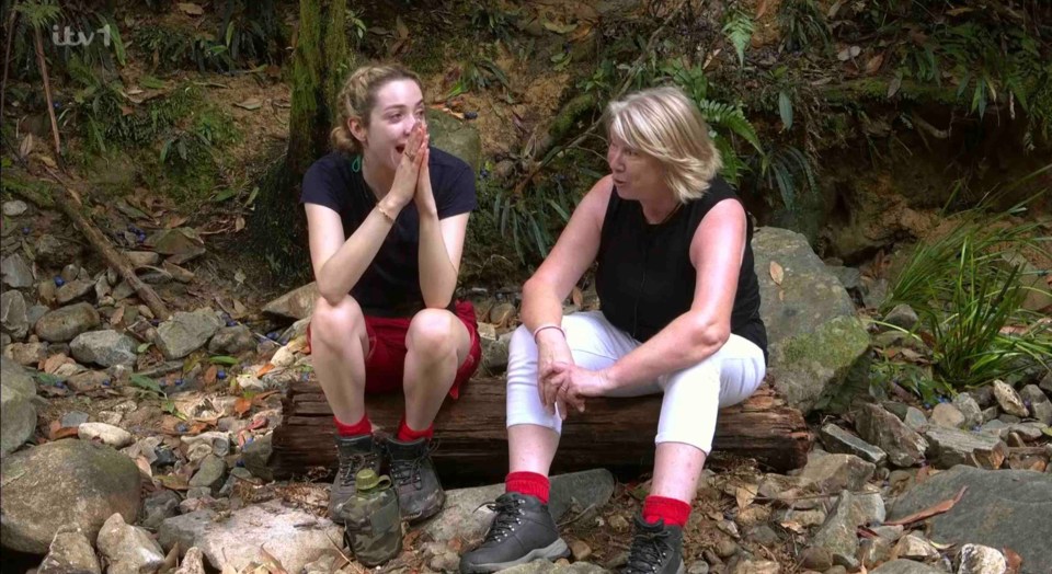 I'm A Celeb star GK Barry was left cringing after she got a telling off from her mum on the ITV show