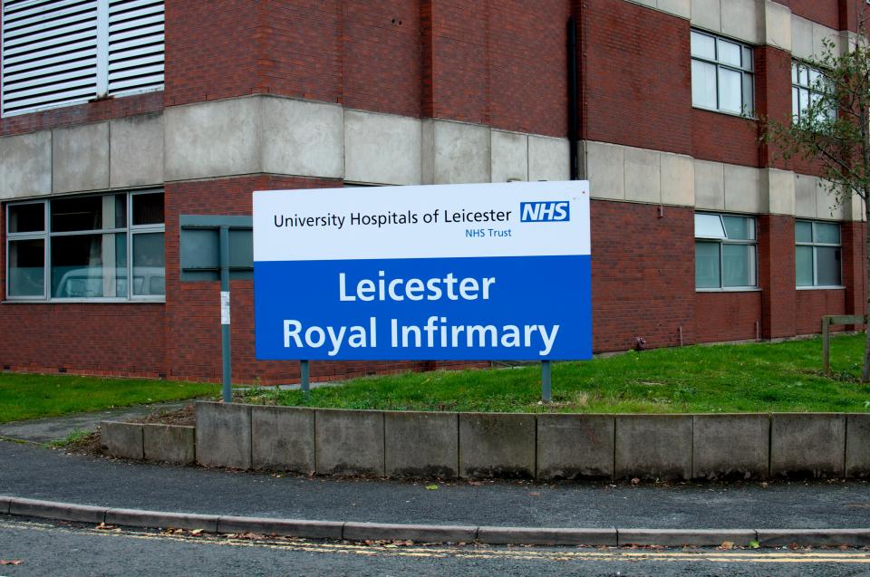 Leicester Royal Infirmary sign.