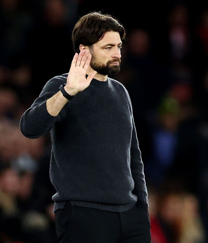 Southampton manager Russell Martin waving.