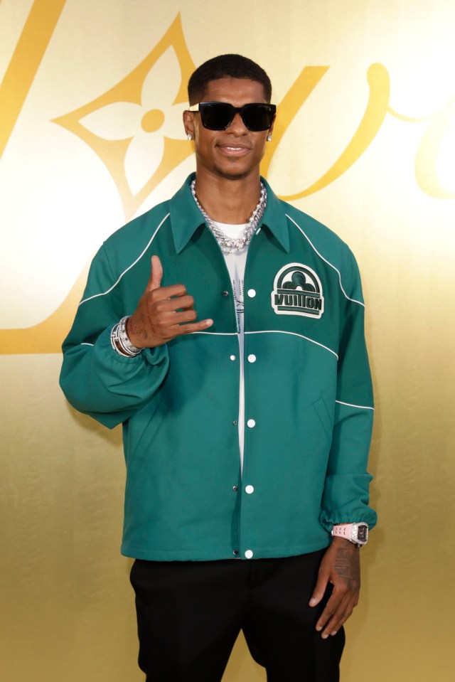 Marcus Rashford at the Louis Vuitton Menswear Spring/Summer 2024 show in Paris.