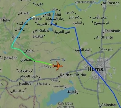 The plane possibly carrying Assad disappeared from radar early on Sunday morning