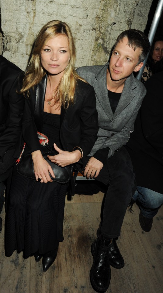 Kate Moss and Jefferson Hack at a fashion show.