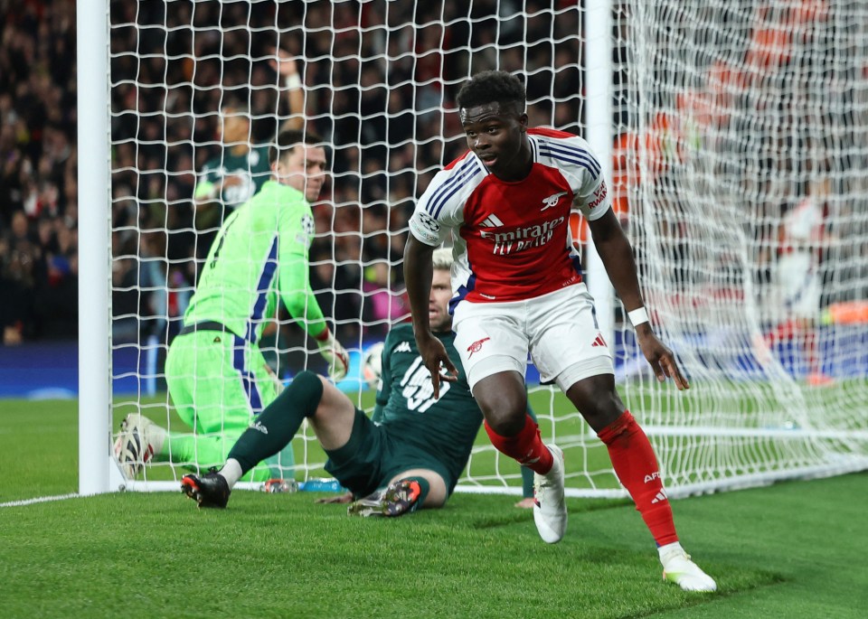 Bukayo Saka scored for the goals for Arsenal