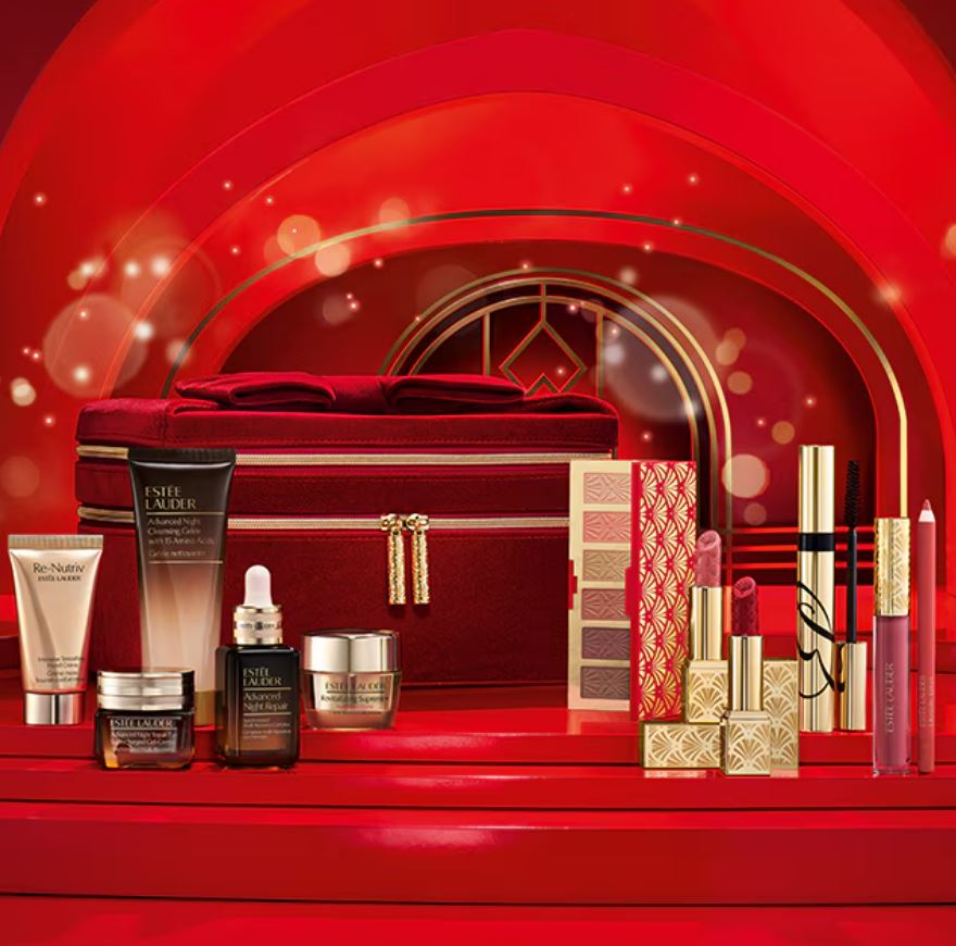 Estée Lauder 11-piece skincare and makeup gift set.