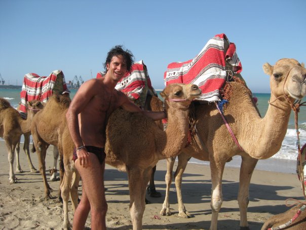 Di Gioia pictured on holiday next to a horde of camels