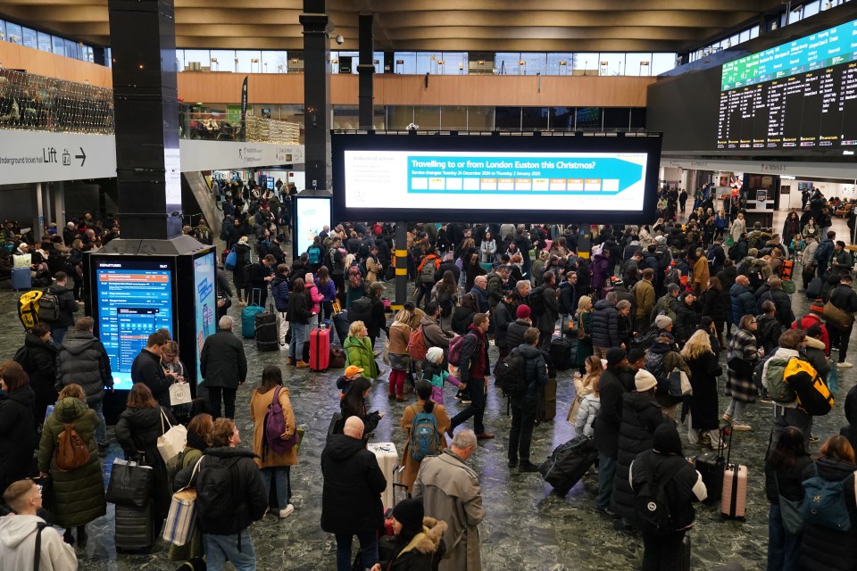 People could be seen with packed suitcases ready for a Christmas getaway at Euston station