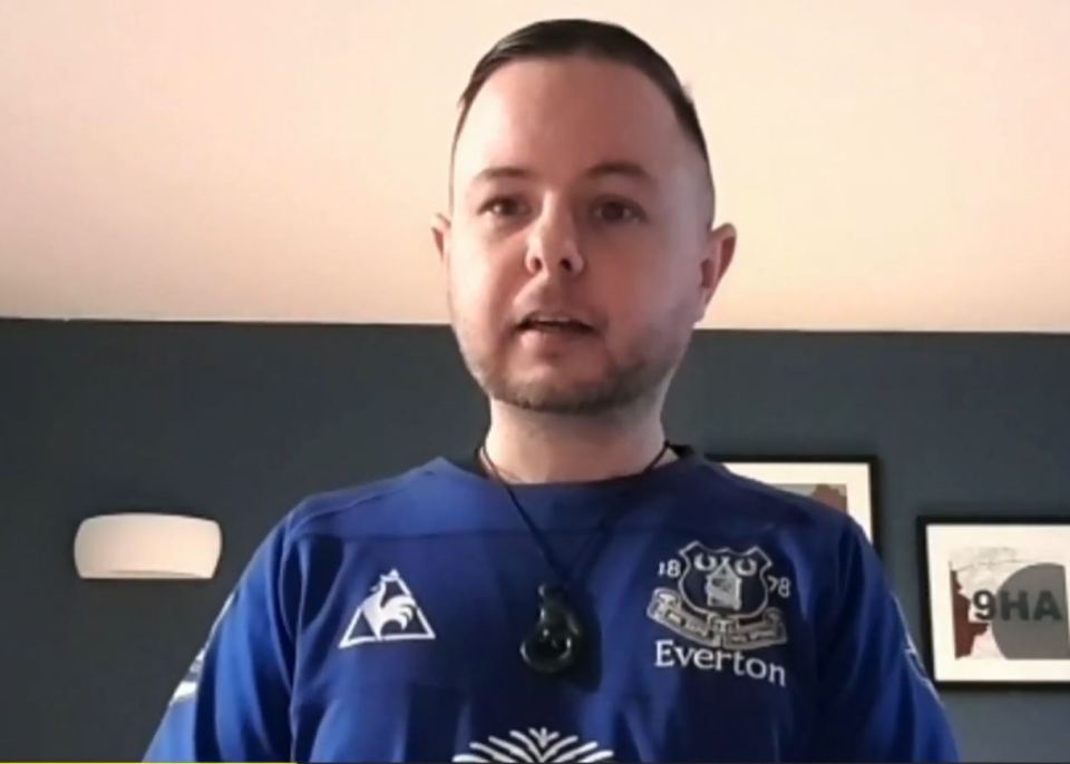 Everton fan Nathan Hamlin flew all the way from Australia to watch the Merseyside Derby