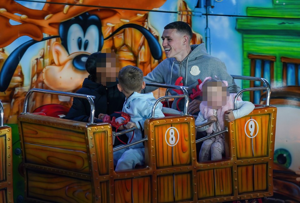 England ace Foden had a great time on a Goofy ride