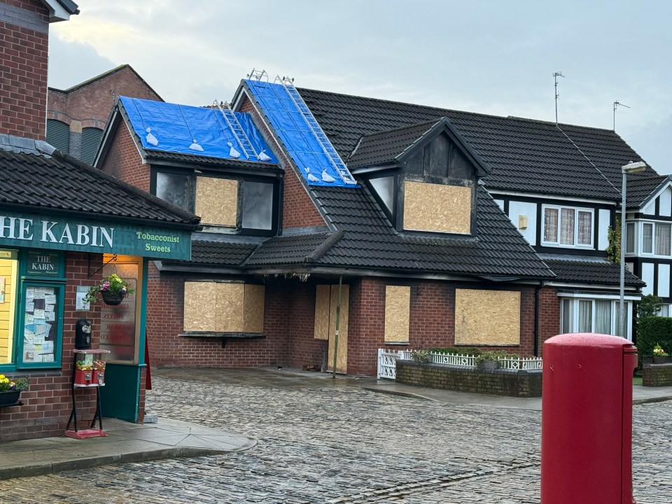 The first look at the aftermath of a devastating fire on Coronation Street shows Gail Platt's house charred and ruined